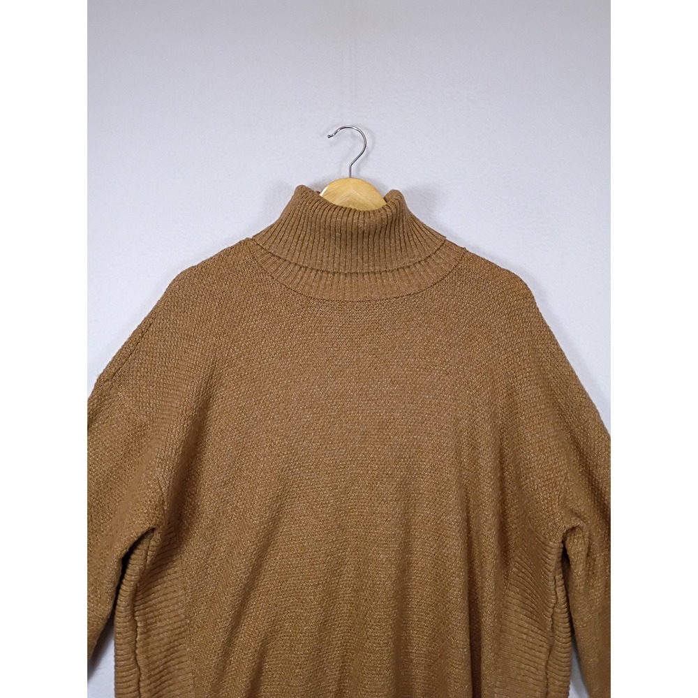 Dark Academia Emily Daniels Women Size Large Camel Brown Turtleneck Knit Sweater - Picture 7 of 9